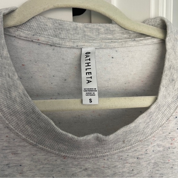Athleta Balance Crew Neck Sweatshirt Gray/Multi Dot - Picture 5 of 7